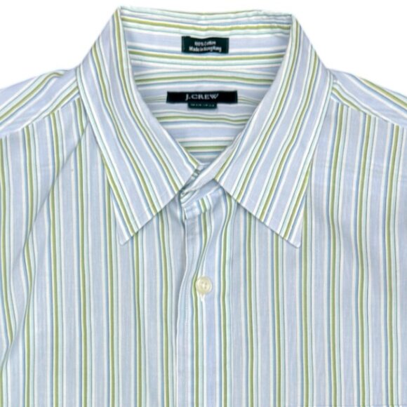 EUC Men's J.‎ CREW Cotton Striped Dress Shirt Striped | Size M (15-15.5) - Picture 1 of 7
